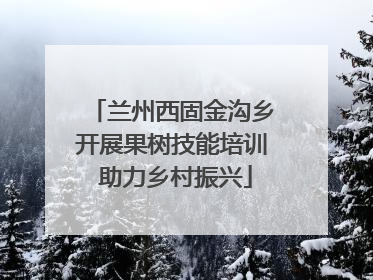 兰州西固金沟乡开展果树技能培训 助力乡村振兴