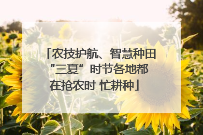农技护航、智慧种田 “三夏”时节各地都在抢农时 忙耕种
