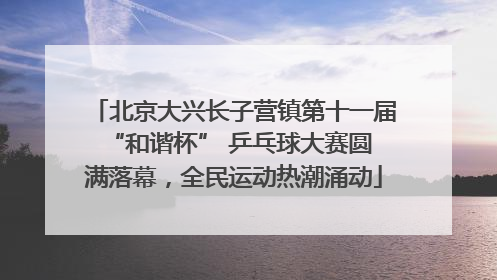 北京大兴长子营镇第十一届 “和谐杯” 乒乓球大赛圆满落幕，全民运动热潮涌动