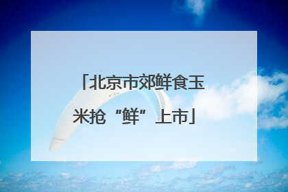 北京市郊鲜食玉米抢“鲜”上市