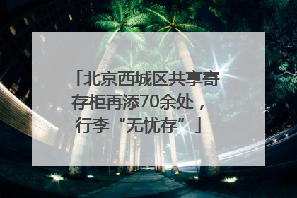 北京西城区共享寄存柜再添70余处，行李“无忧存”