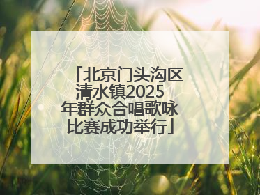 北京门头沟区清水镇2025年群众合唱歌咏比赛成功举行