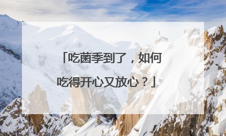 吃菌季到了，如何吃得开心又放心？