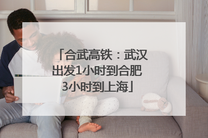 合武高铁：武汉出发1小时到合肥3小时到上海