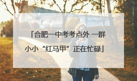 合肥一中考考点外 一群小小“红马甲”正在忙碌