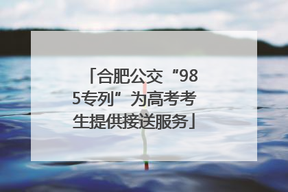 合肥公交“985专列”为高考考生提供接送服务