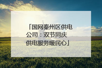国网秦州区供电公司：双节同庆 供电服务暖民心
