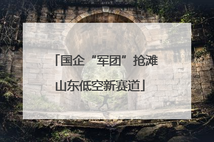 国企“军团”抢滩山东低空新赛道