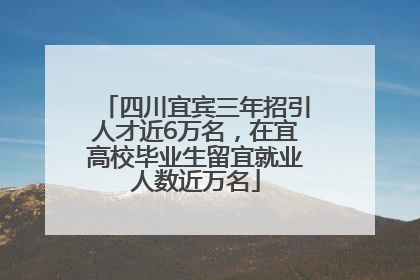 四川宜宾三年招引人才近6万名，在宜高校毕业生留宜就业人数近万名