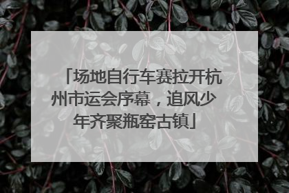 场地自行车赛拉开杭州市运会序幕，追风少年齐聚瓶窑古镇