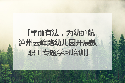 学前有法，为幼护航 泸州云峰路幼儿园开展教职工专题学习培训