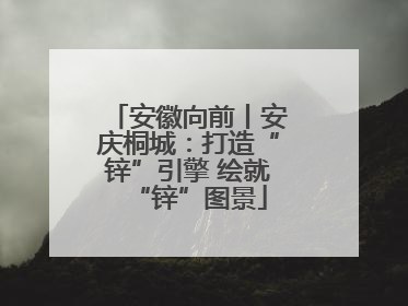 安徽向前丨安庆桐城：打造“锌”引擎 绘就“锌”图景