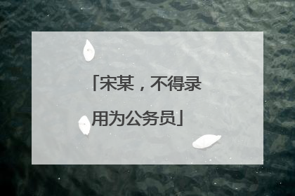 宋某，不得录用为公务员
