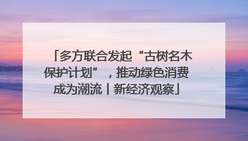多方联合发起“古树名木保护计划”，推动绿色消费成为潮流丨新经济观察