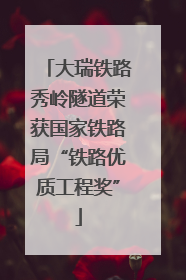 大瑞铁路秀岭隧道荣获国家铁路局“铁路优质工程奖”