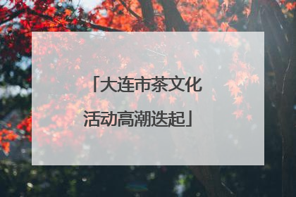 大连市茶文化活动高潮迭起