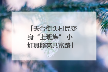 天台街头村民变身“上班族” 小灯具照亮共富路