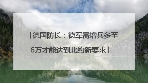 德国防长：德军需增兵多至6万才能达到北约新要求