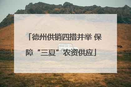 德州供销四措并举 保障“三夏”农资供应