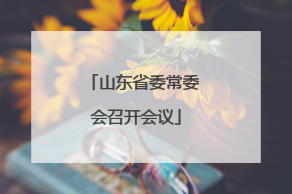 山东省委常委会召开会议