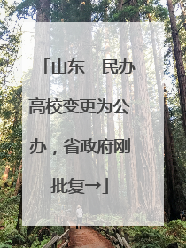 山东一民办高校变更为公办，省政府刚批复→