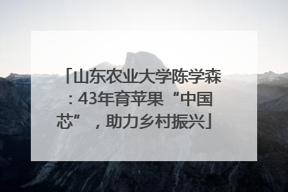 山东农业大学陈学森：43年育苹果“中国芯”，助力乡村振兴