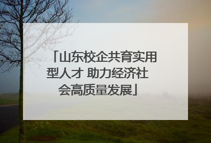 山东校企共育实用型人才 助力经济社会高质量发展