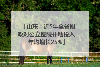 山东：近5年全省财政对公立医院补助投入年均增长25%