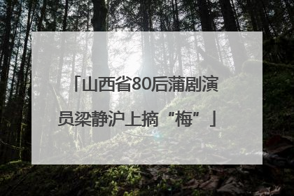 山西省80后蒲剧演员梁静沪上摘“梅”