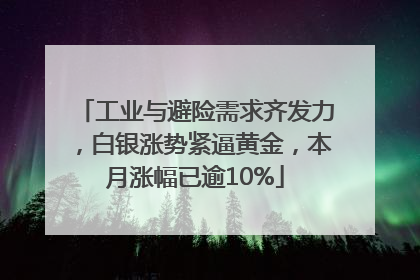 工业与避险需求齐发力，白银涨势紧逼黄金，本月涨幅已逾10%