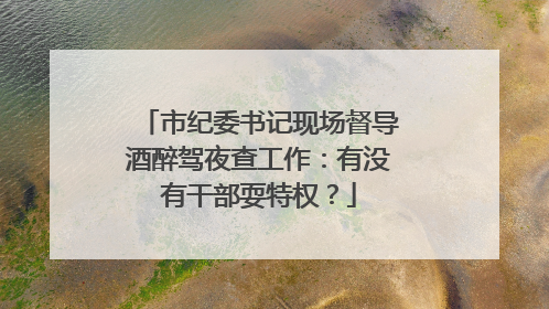 市纪委书记现场督导酒醉驾夜查工作：有没有干部耍特权？