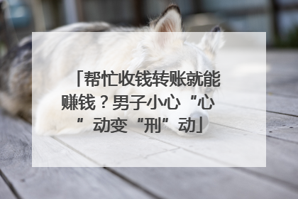 帮忙收钱转账就能赚钱？男子小心“心”动变“刑”动
