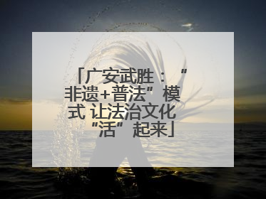 广安武胜：“非遗+普法”模式 让法治文化“活”起来