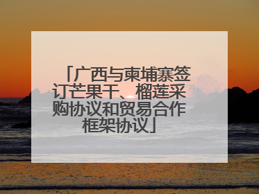 广西与柬埔寨签订芒果干、榴莲采购协议和贸易合作框架协议