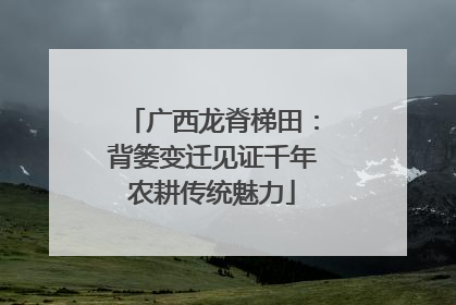 广西龙脊梯田：背篓变迁见证千年农耕传统魅力