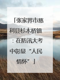 张家界市慈利县杉木桥镇：在防汛大考中彰显“人民情怀”