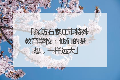 探访石家庄市特殊教育学校：他们的梦想，一样远大