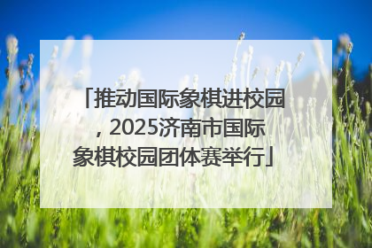 推动国际象棋进校园，2025济南市国际象棋校园团体赛举行