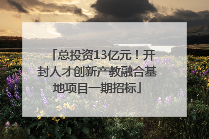 总投资13亿元！开封人才创新产教融合基地项目一期招标