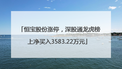 恒宝股份涨停，深股通龙虎榜上净买入3583.22万元