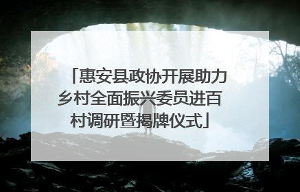 惠安县政协开展助力乡村全面振兴委员进百村调研暨揭牌仪式