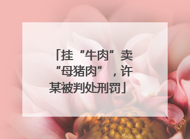 挂“牛肉”卖“母猪肉”，许某被判处刑罚