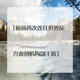 杨扬再次连任世界反兴奋剂机构副主席