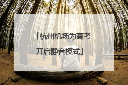 杭州机场为高考开启静音模式