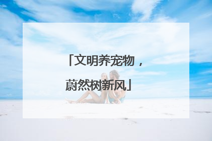 文明养宠物，蔚然树新风