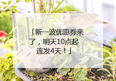 新一波优惠券来了，明天10点起连发4天！