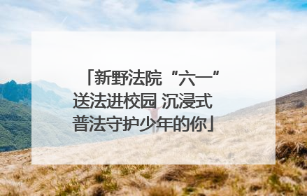 新野法院“六一”送法进校园 沉浸式普法守护少年的你