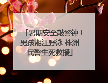 暑期安全敲警钟！男孩湘江野泳 株洲民警生死救援