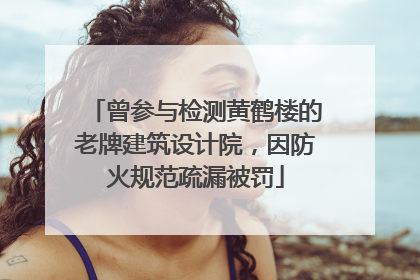 曾参与检测黄鹤楼的老牌建筑设计院，因防火规范疏漏被罚