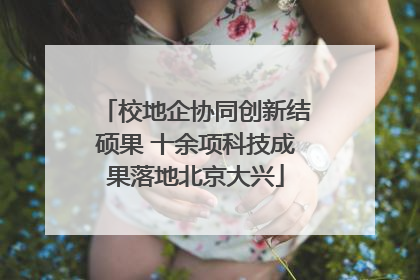 校地企协同创新结硕果 十余项科技成果落地北京大兴